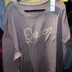 Lane Bryant Women's purplish Gray Queen Sweatshirt